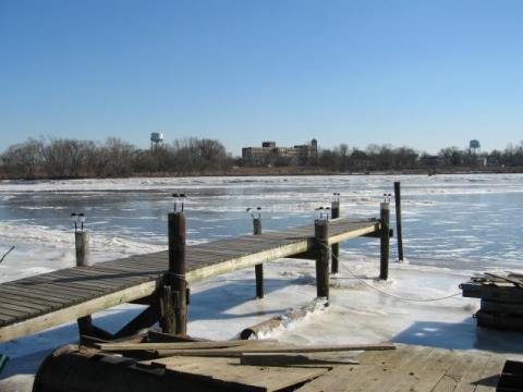 Looking towards Riverside across the frozen Rancocas.