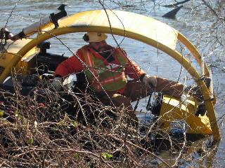 Burlington County Board of Chosen Freeholders brought in equipment to help with the drainage problem at Boggs Ditch.